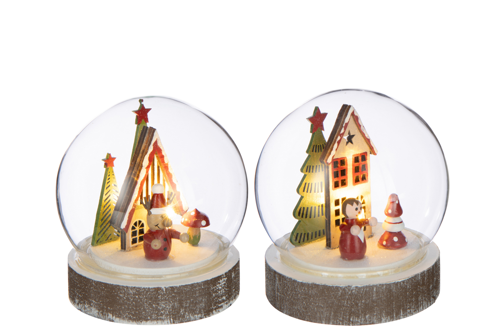 J-LINE BAL LED HUIS TRIPLEX WIT/KERST ROOD ASSORTIMENT VAN 2