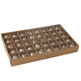 J-LINE DOOS VAN 40 KERSTBALLEN 8 PATRONEN GLAS GOUDKLEURIG