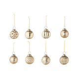 J-LINE DOOS VAN 40 KERSTBALLEN 8 PATRONEN GLAS GOUDKLEURIG