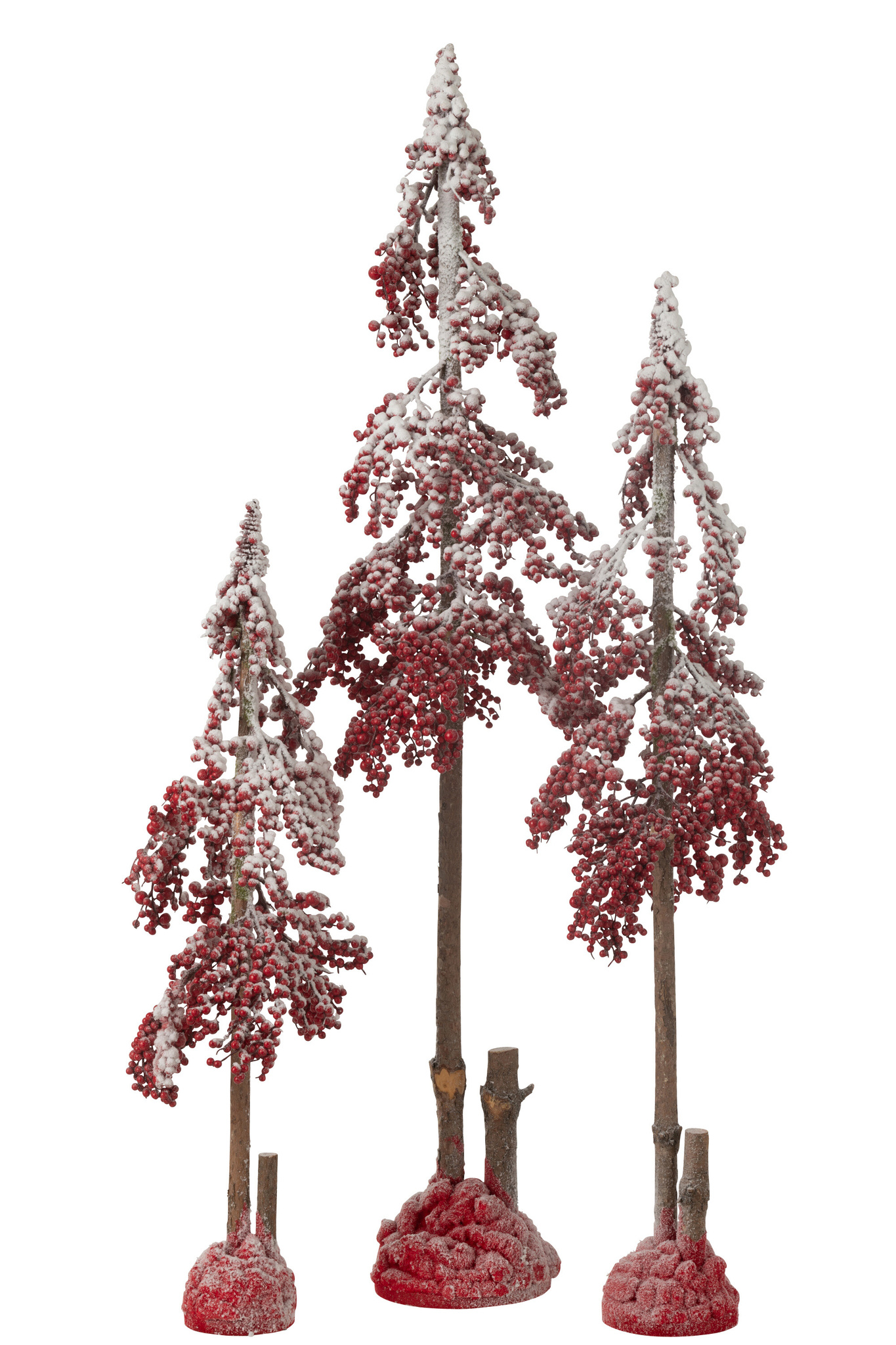 J-LINE KERSTBOOM DECO GROTE BESSEN PLASTIC ROOD GROOT