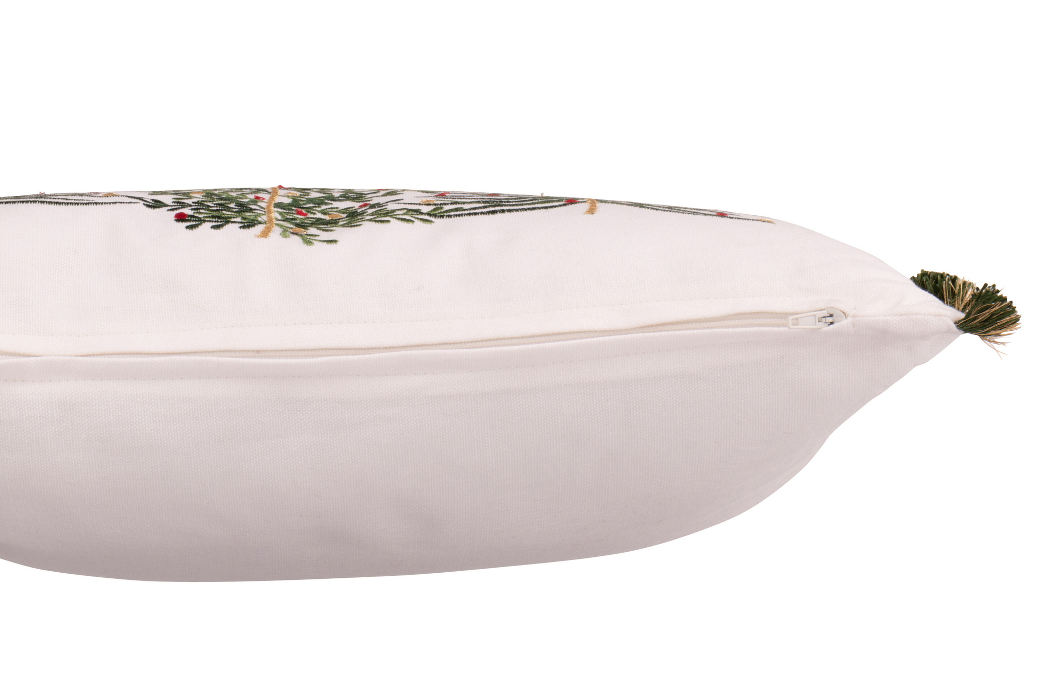 J-LINE KUSSEN KERSTBOMEN KATOEN WIT/DONKERGROEN