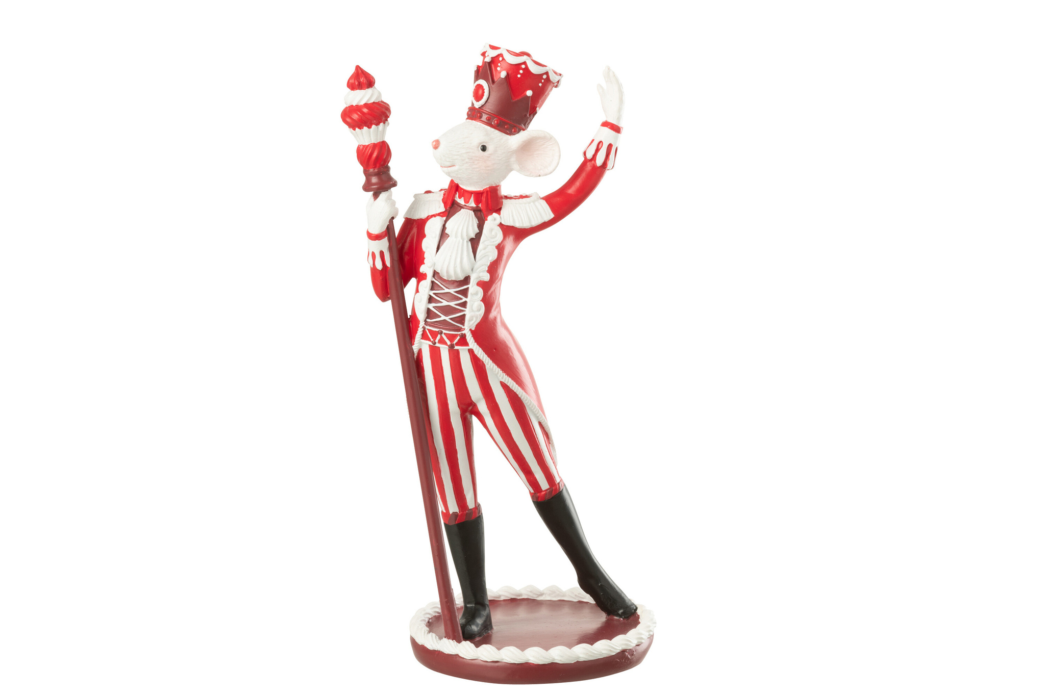J-LINE MUIS CIRCUS + TAART LIMOENPOEDER KERST ROOD/WIT