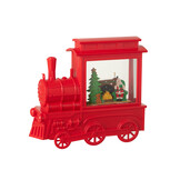 J-LINE WATER GLOBE LOCOMOTIVE PLASTIC CHRISTMAS RED