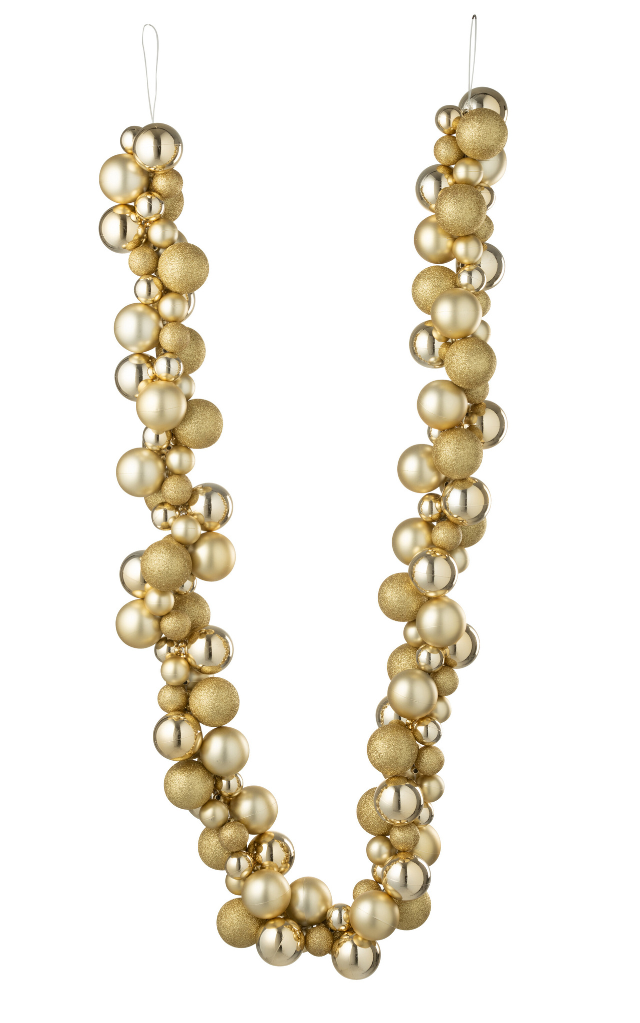 Guirlande Kerstballen Plastic Goudkleurig