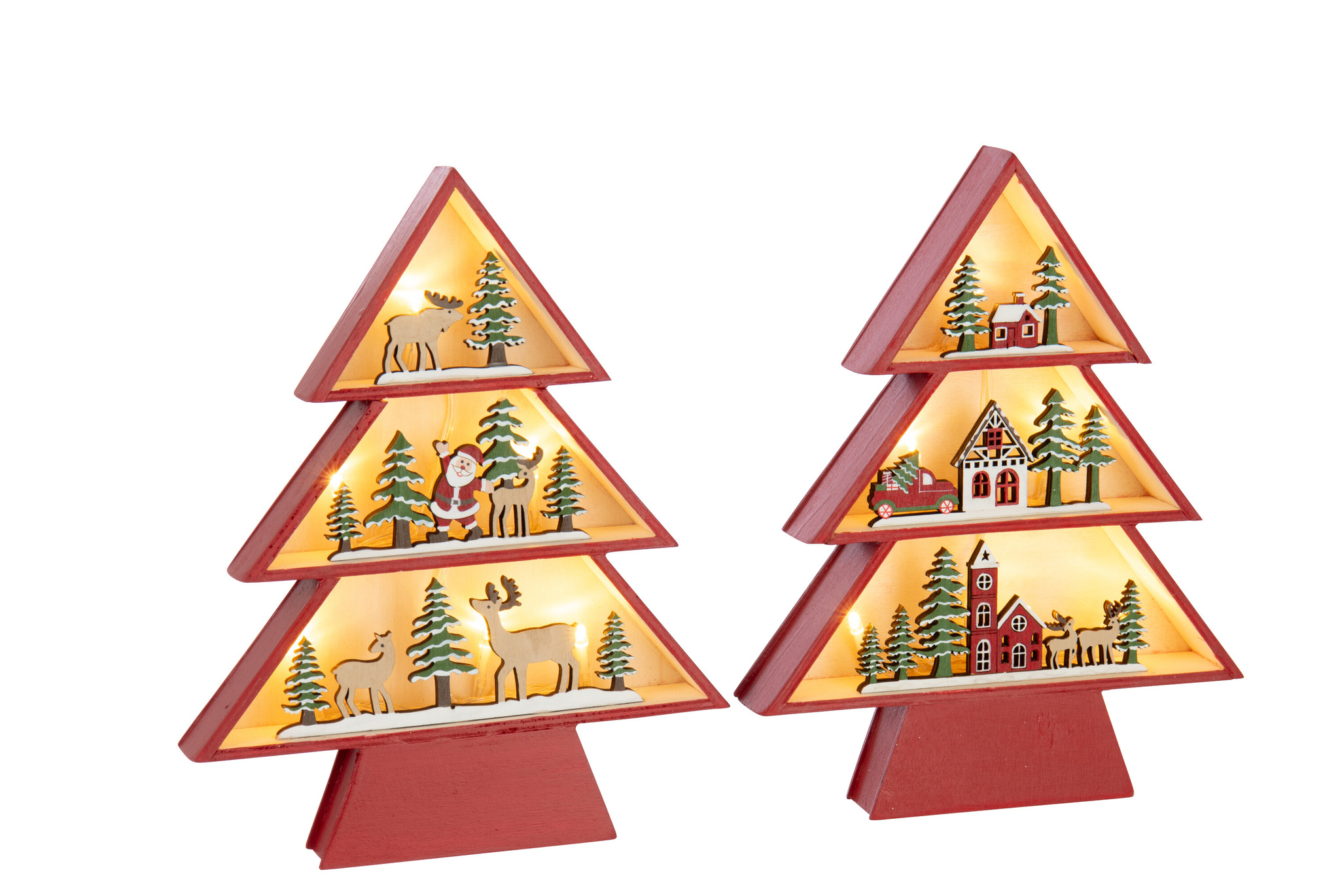 J-LINE BOOM LED TRIPLEX KERST ROOD ASSORTIMENT VAN 2