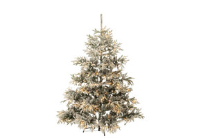 J-LINE KERSTBOOM 420 LED SNEEUWACHTIG KUNSTMATIG DONKERGROEN/LICHTGRIJS GROOT