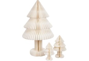 J-LINE KERSTBOOM OPVOUWBAAR PAPIER GEBROKEN WIT GROOT