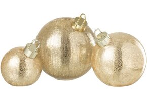 J-LINE KERSTBAL MET LED-VERLICHTING VAN GLAS GOUDKLEURIG GROOT