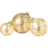 J-LINE KERSTBAL MET LED-VERLICHTING VAN GLAS GOUDKLEURIG GROOT