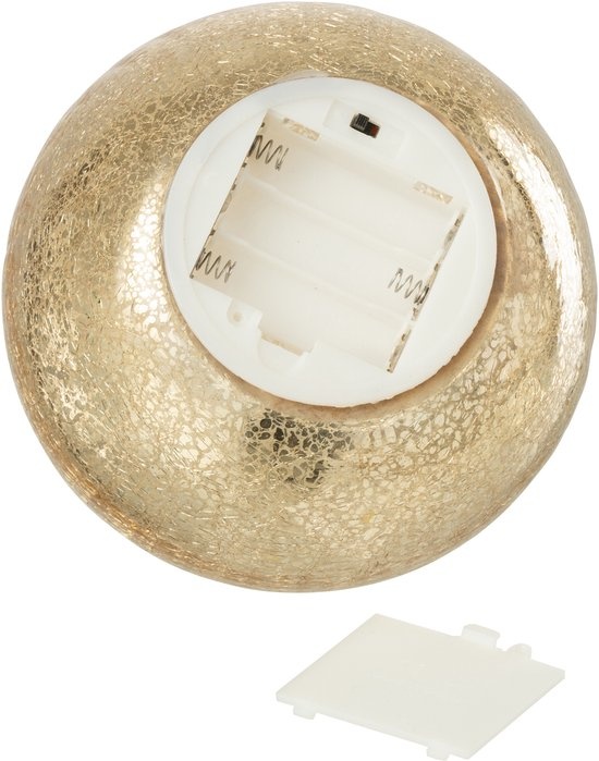 J-LINE KERSTBAL MET LED-VERLICHTING VAN GLAS GOUDKLEURIG GROOT