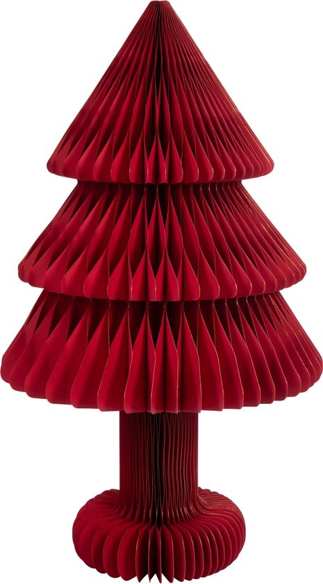 J-LINE KERSTBOOM OPVOUWBAAR PAPIER KERST ROOD GROOT