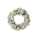 J-LINE KERSTKRANS + LED WARM WIT PLASTIC SNEEUW GROEN GROOT