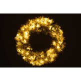 J-LINE KERSTKRANS + LED WARM WIT PLASTIC SNEEUW GROEN GROOT