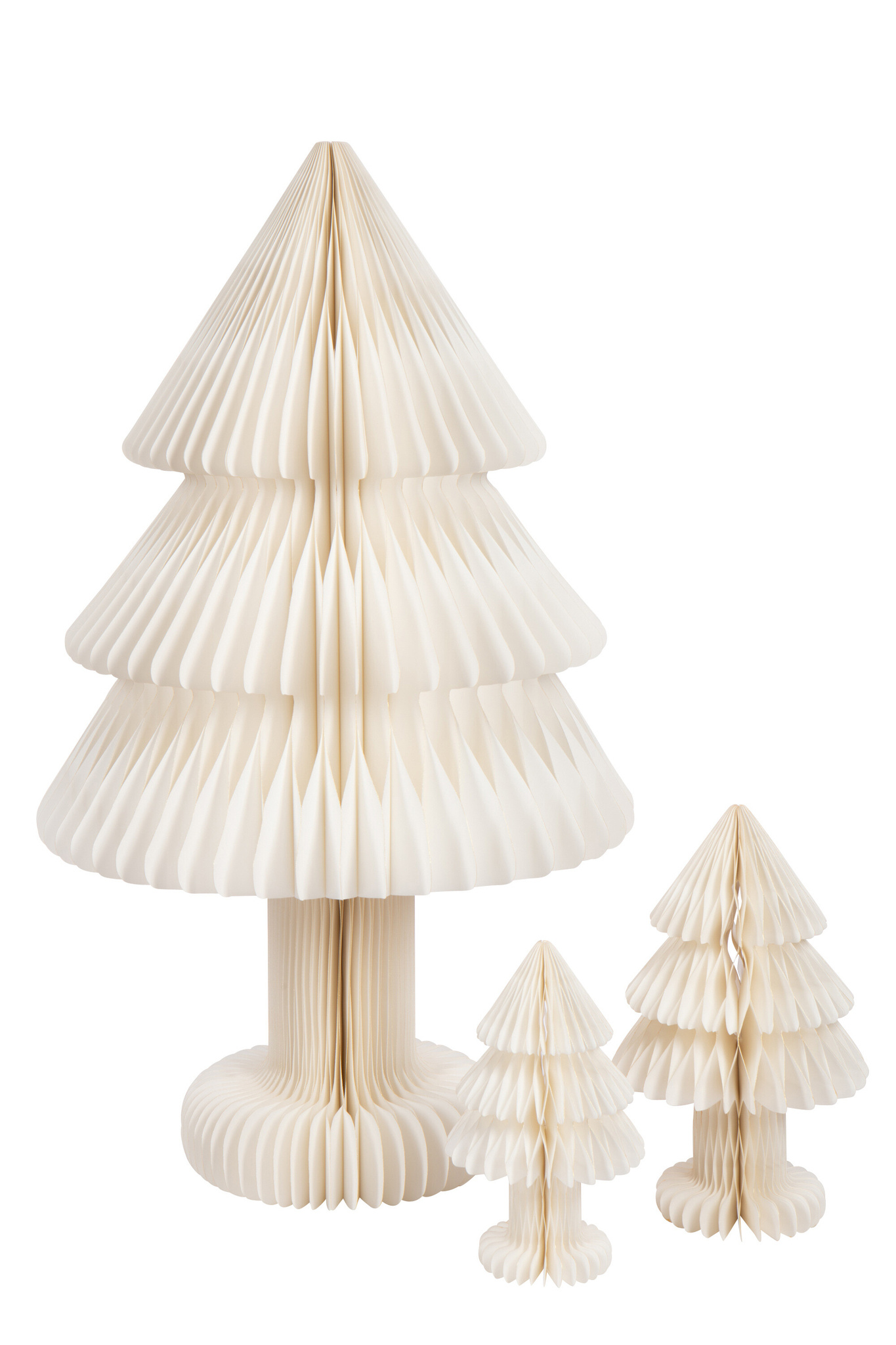 J-LINE KERSTBOOM OPVOUWBAAR PAPIER GEBROKEN WIT GROOT