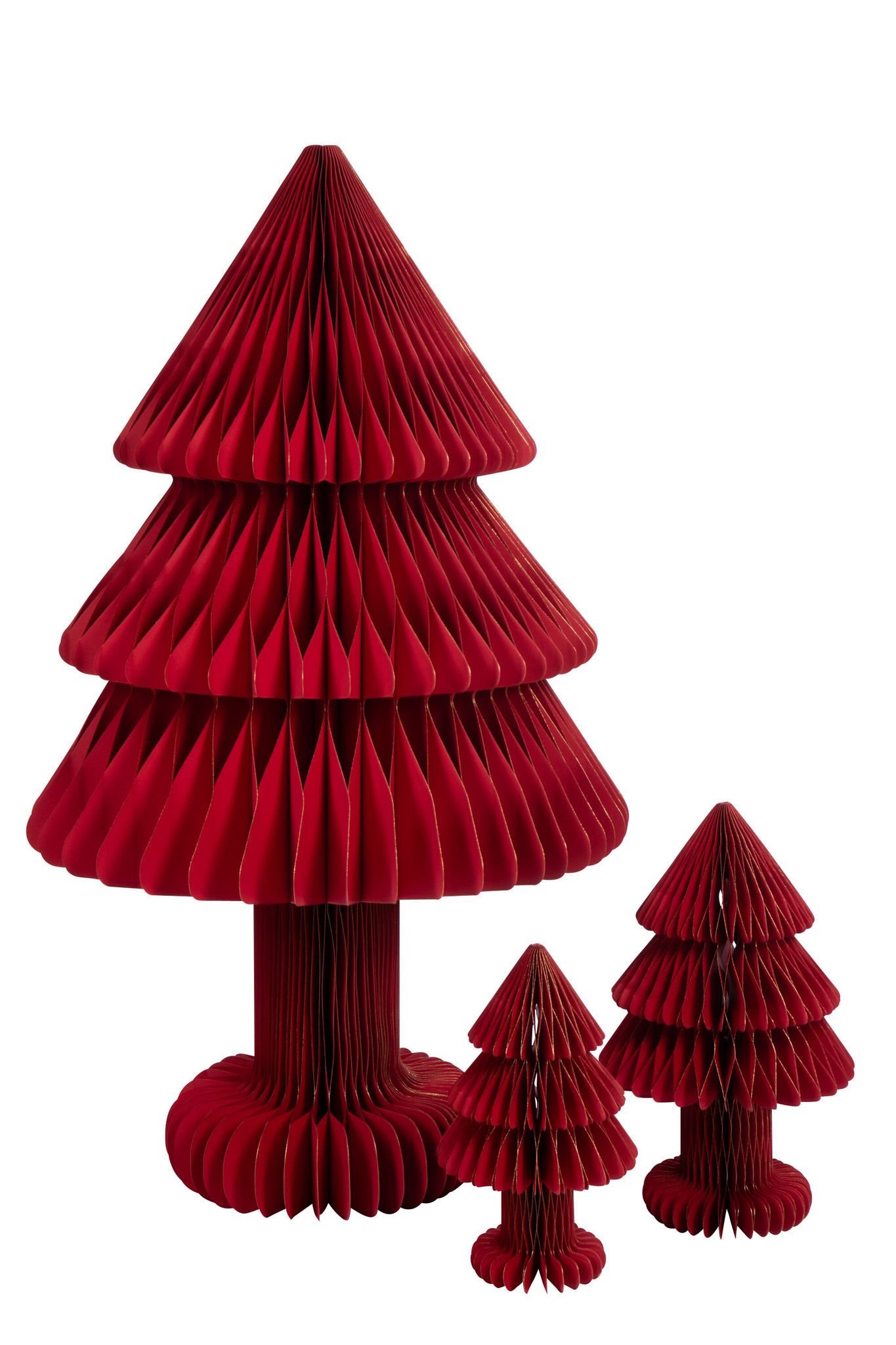 J-LINE KERSTBOOM OPVOUWBAAR PAPIER KERST ROOD GROOT