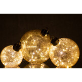 J-LINE KERSTBAL MET LED-VERLICHTING VAN GLAS GOUDKLEURIG GROOT