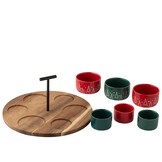 J-LINE TAPAS SERVICE SCHOOLBORD KERST ROOD/DONKERGROEN GROOT