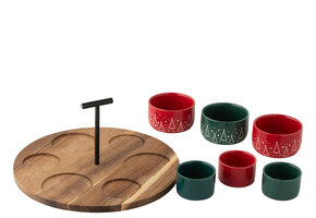 J-LINE TAPAS SERVICE SCHOOLBORD KERST ROOD/DONKERGROEN GROOT