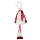 J-LINE HERTENBONT + SJAAL POLYESTER WIT/KERST ROOD GROOT