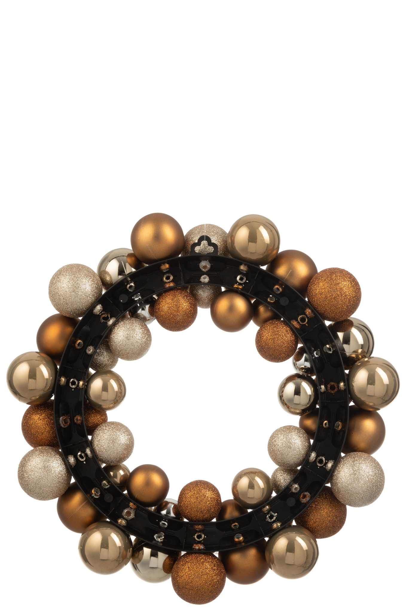 J-LINE KRANS KERSTBALLEN KUNSTSTOF BRUIN