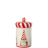 J-LINE POT DECORATIEVE KERSTMAN DOLOMIET KERST ROOD/WIT