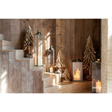 J-LINE KERSTBOOM OP HOUTEN BASIS STUKKEN DRIJFHOUT NATUURLIJK EXTRA GROOT