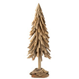 J-LINE KERSTBOOM OP HOUTEN BASIS STUKKEN DRIJFHOUT NATUURLIJK EXTRA GROOT