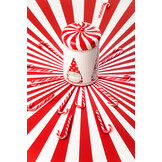 J-LINE POT DECORATIEVE KERSTMAN DOLOMIET KERST ROOD/WIT