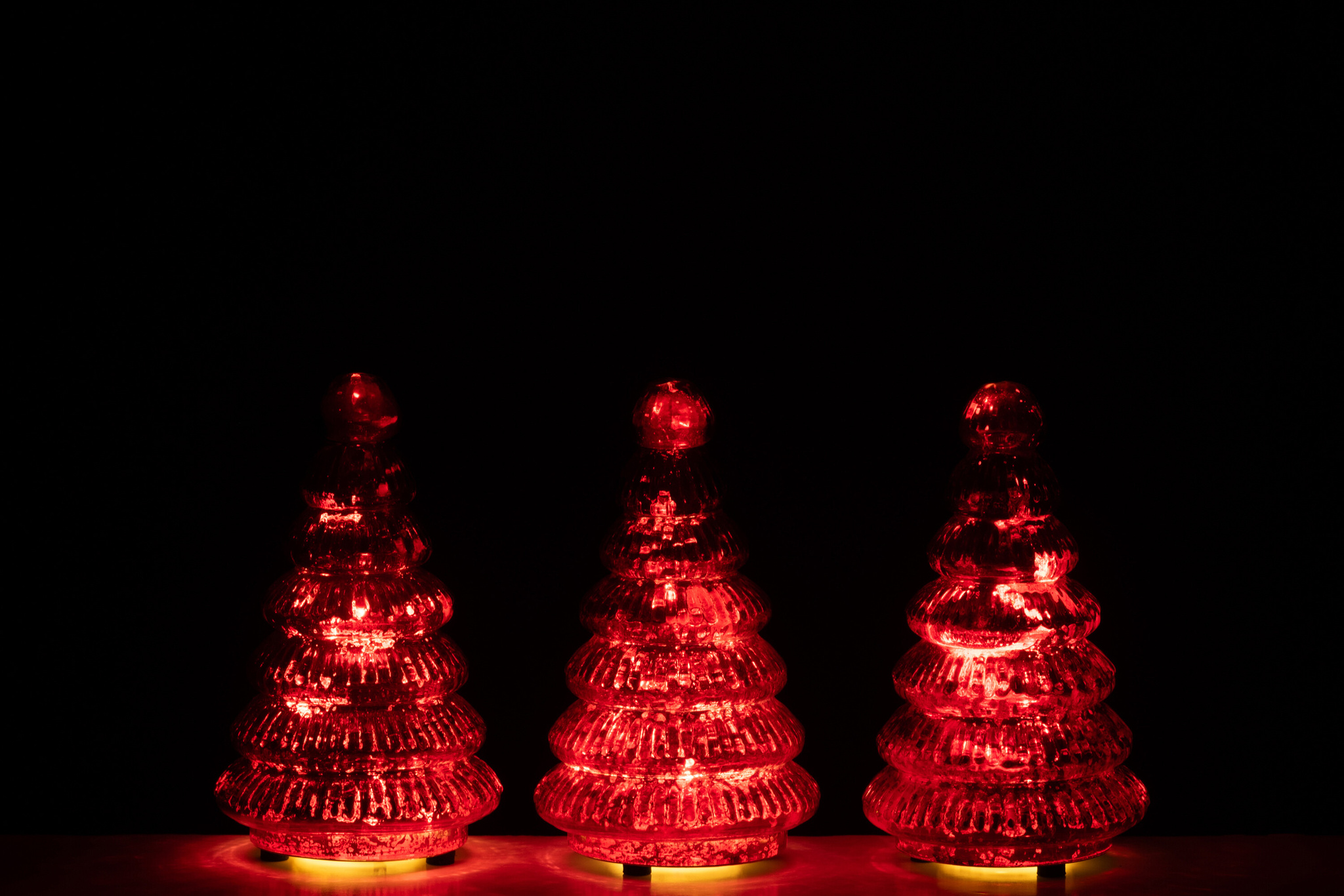 J-LINE DOOS VAN 3 BOOM LED-GERIBBELD GLAS KERST ROOD