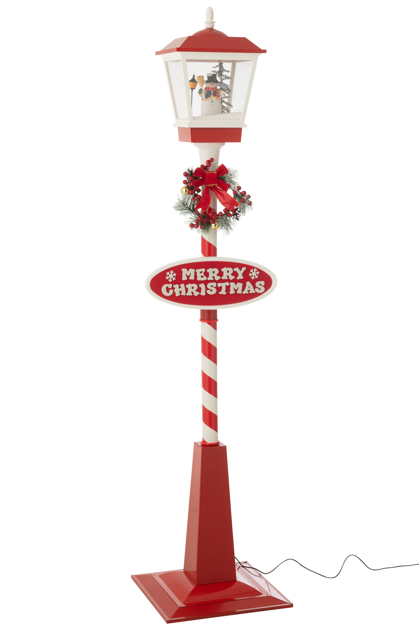 J-LINE STRAATLAMP LED SNEEUW PLASTIC KERST ROOD/GROEN