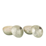 J-LINE GEURKAARS KERSTBAL GLAS ZILVER GEKLEURD GROOT ASSORTIMENT VAN 2