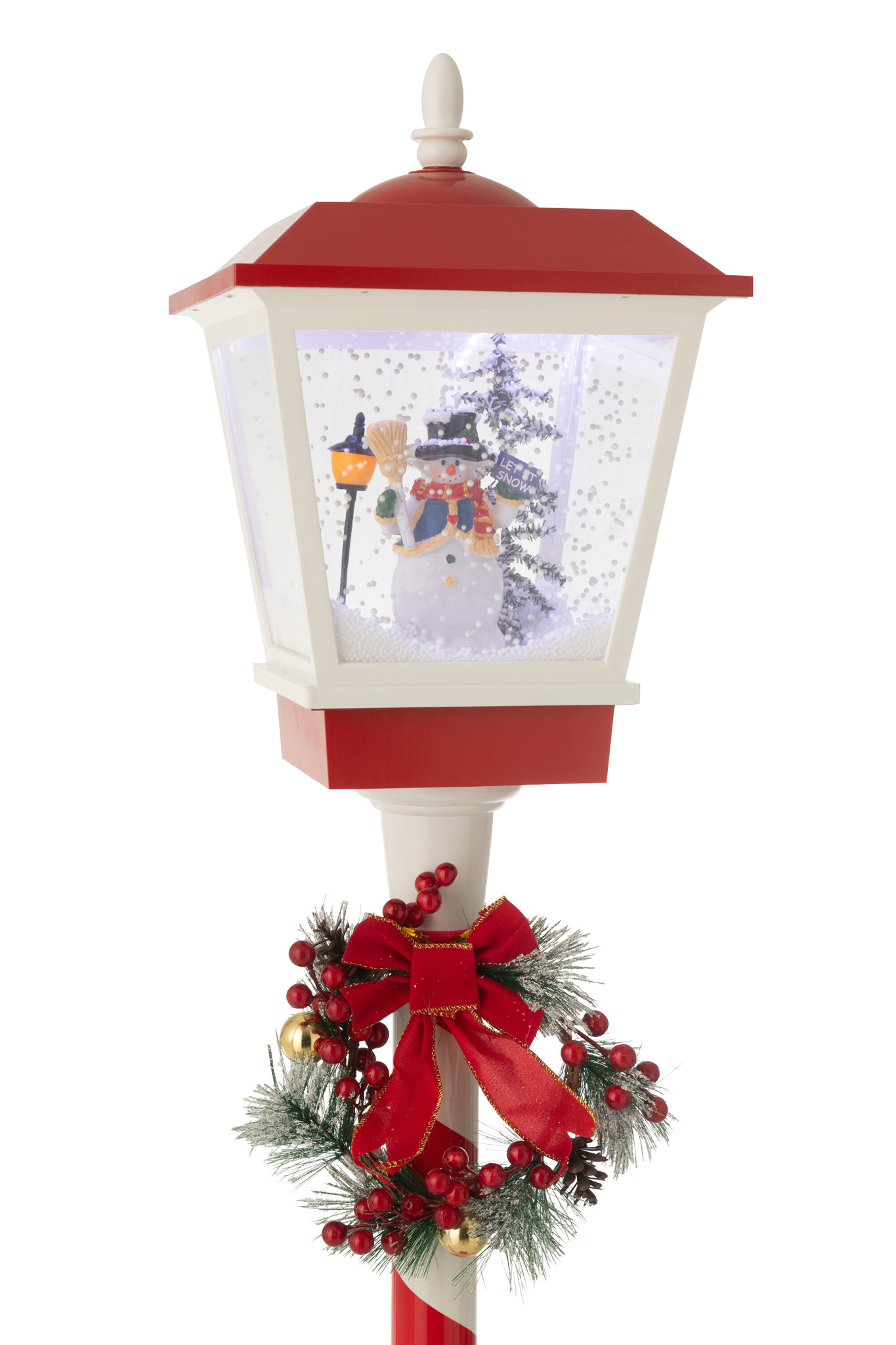 J-LINE STRAATLAMP LED SNEEUW PLASTIC KERST ROOD/GROEN