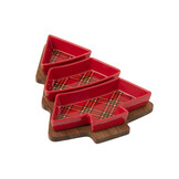 J-LINE TAPAS SERVIES PLAID + KERSTBOOM KERAMIEK ROOD