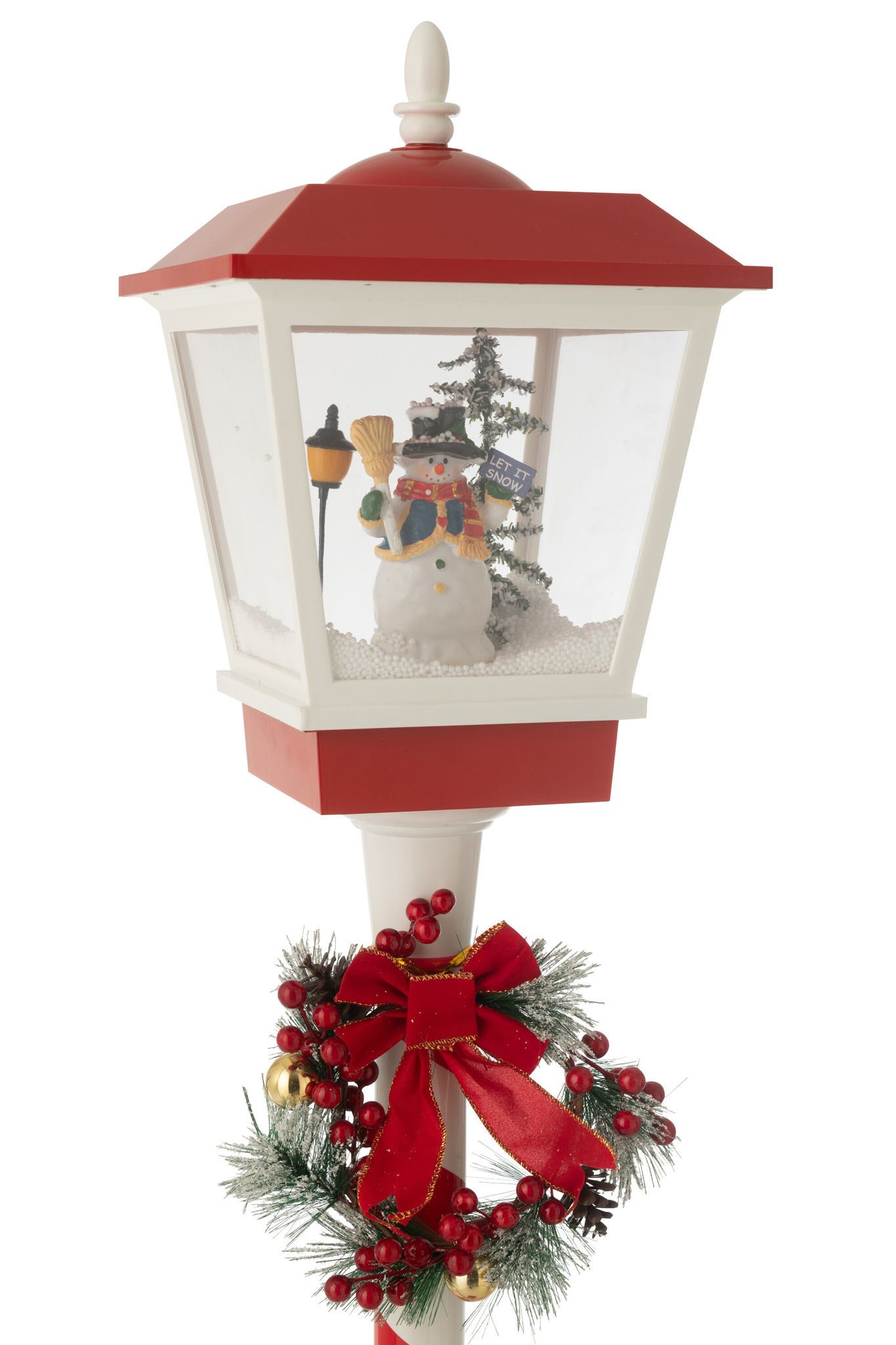 J-LINE STRAATLAMP LED SNEEUW PLASTIC KERST ROOD/GROEN