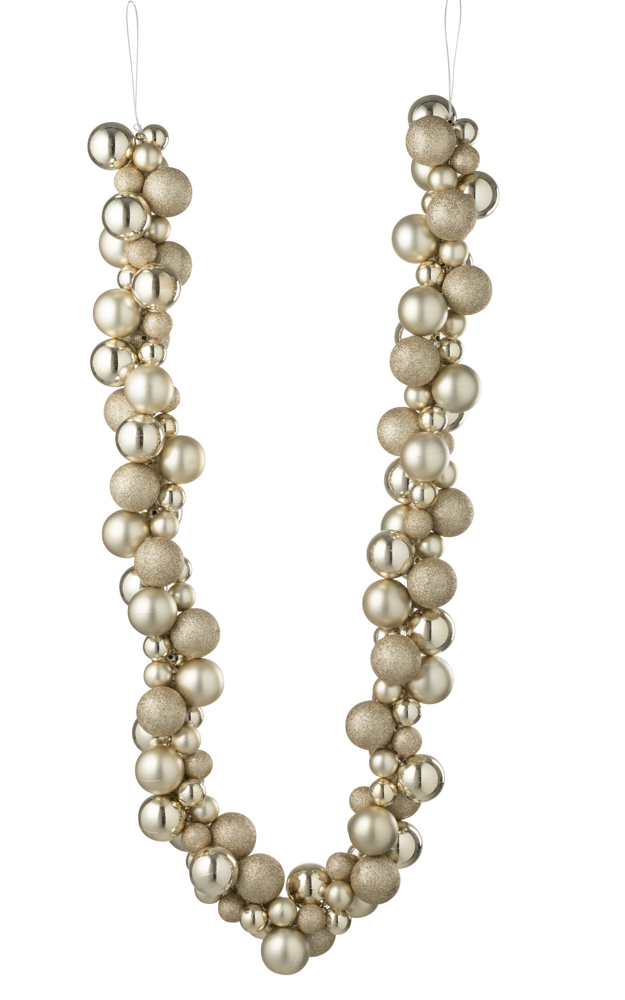 Guirlande Kerstballen Plastic Licht Beige