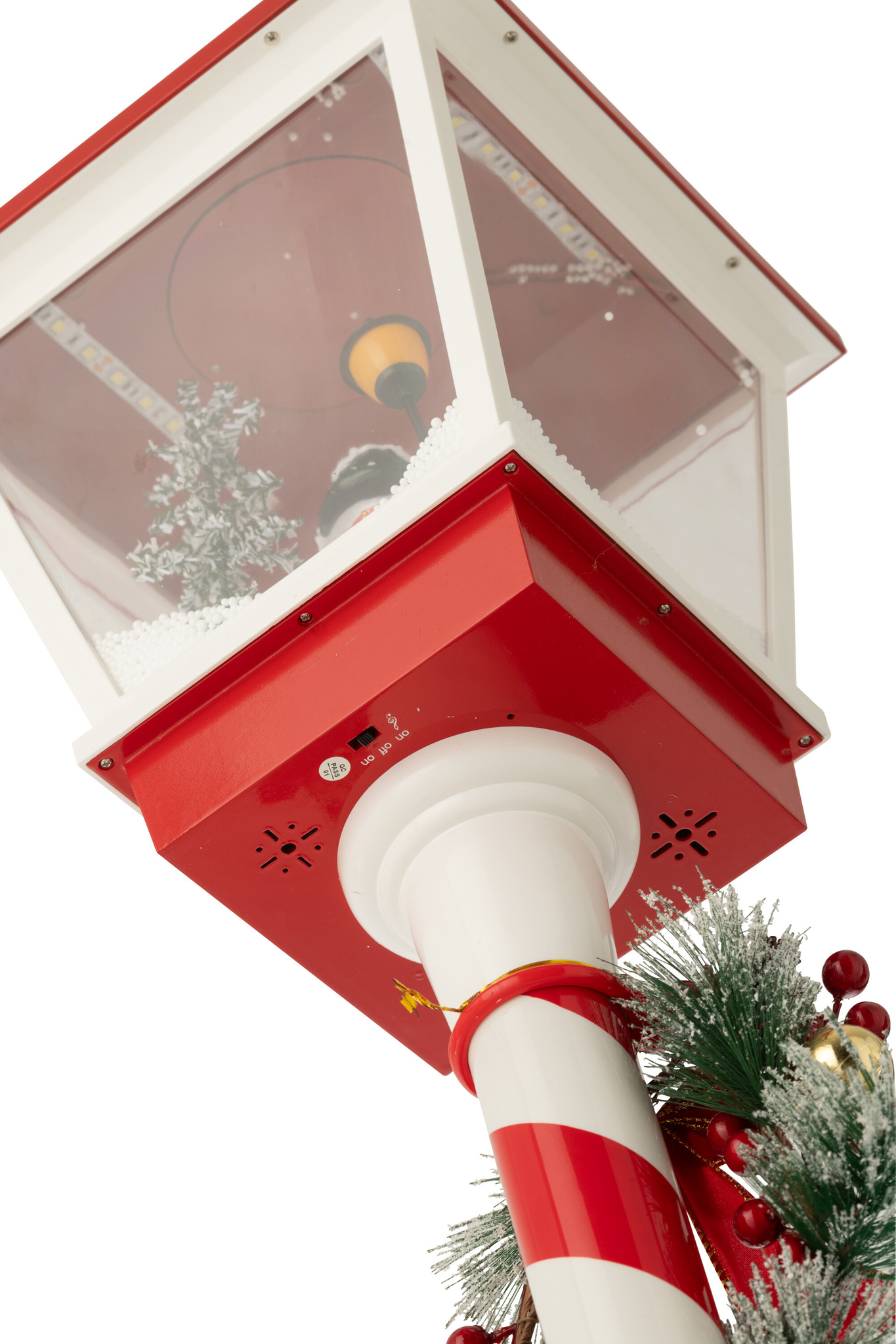 J-LINE STRAATLAMP LED SNEEUW PLASTIC KERST ROOD/GROEN