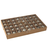 J-LINE DOOS VAN 40 KERSTBALLEN 8 PATRONEN GLAS ZILVERKLEURIGllen 8 patronen glas zilverkleurig