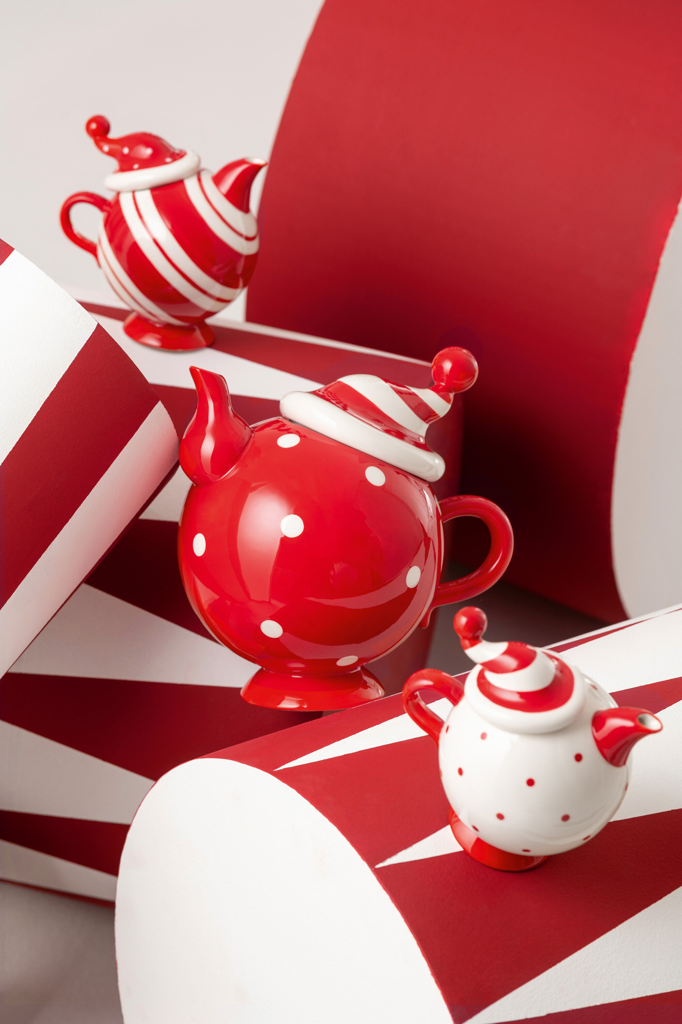 J-LINE THEEPOT KERSTMUTS DOLOMIET KERST ROOD/WIT