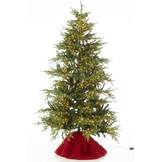 J-LINE KERSTBOOMROK GEBREID POLYESTER KERST ROOD