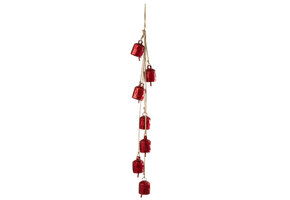 J-LINE HANGER 7 BELLS MIRRORS IRON CHRISTMAS RED