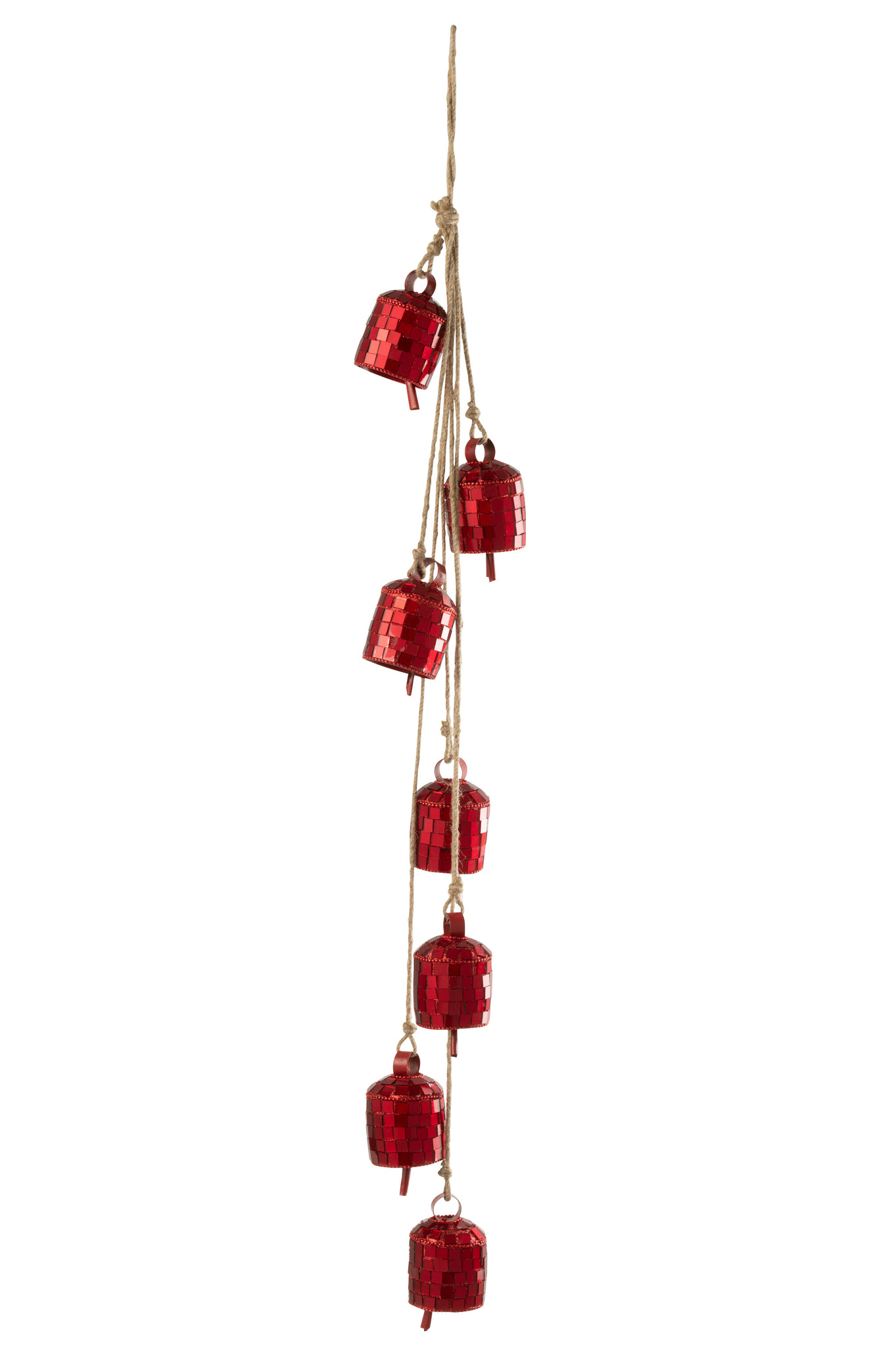 J-LINE HANGER 7 BELLS MIRRORS IRON CHRISTMAS RED