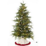 J-LINE KERSTBOOMROK GEBREID POLYESTER WIT/KERST ROOD