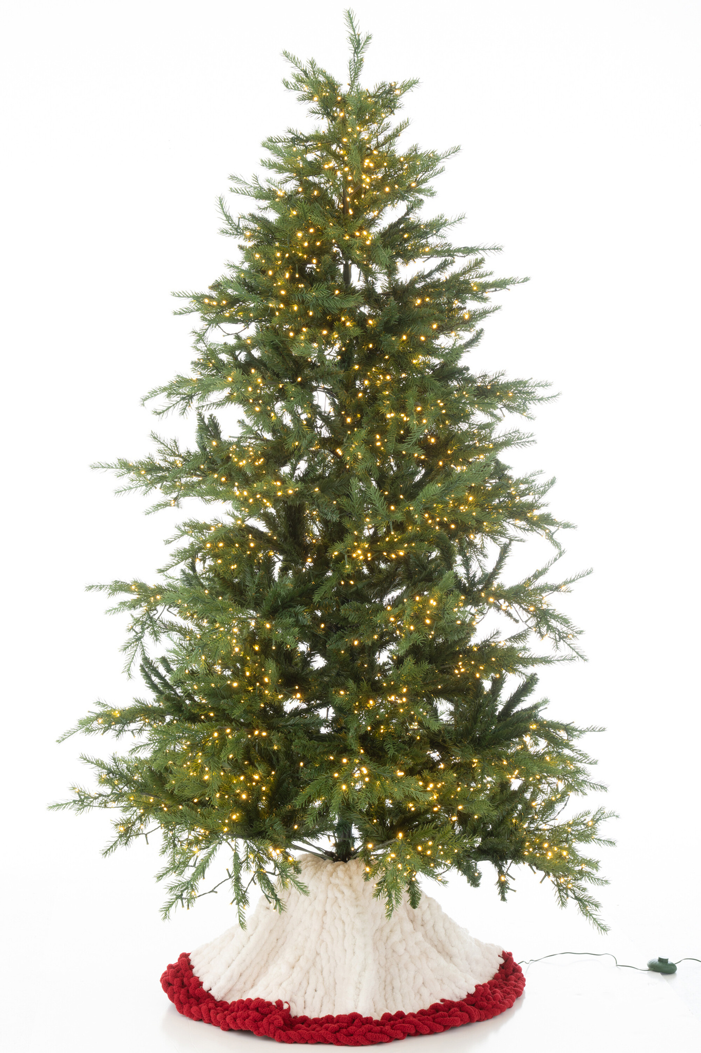 J-LINE KERSTBOOMROK GEBREID POLYESTER WIT/KERST ROOD
