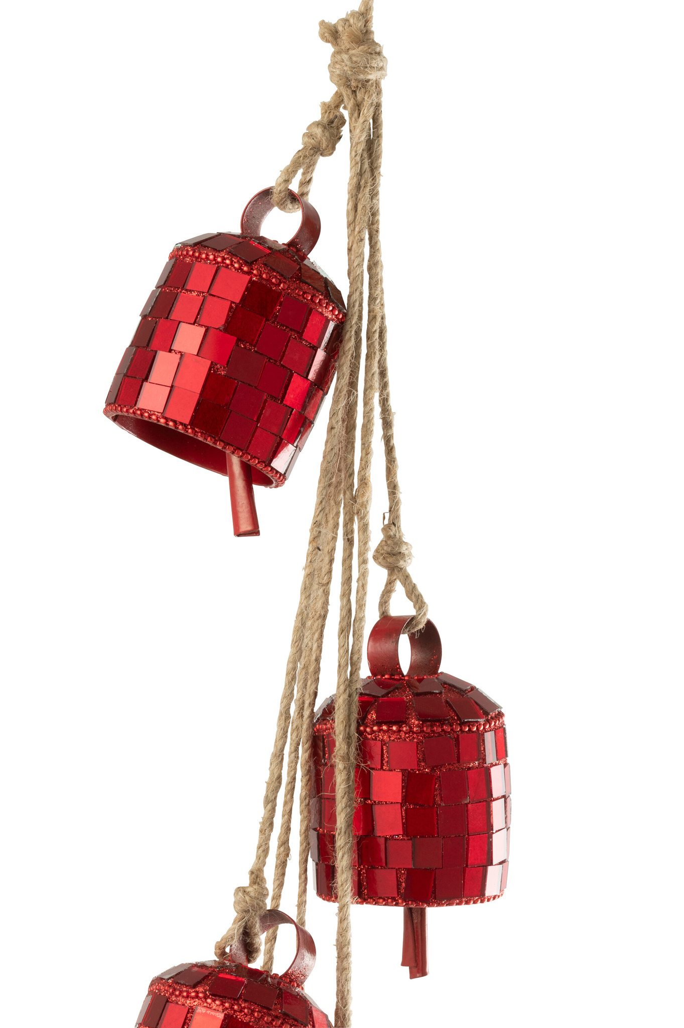 J-LINE HANGER 7 BELLS MIRRORS IRON CHRISTMAS RED