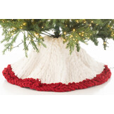 J-LINE KERSTBOOMROK GEBREID POLYESTER WIT/KERST ROOD
