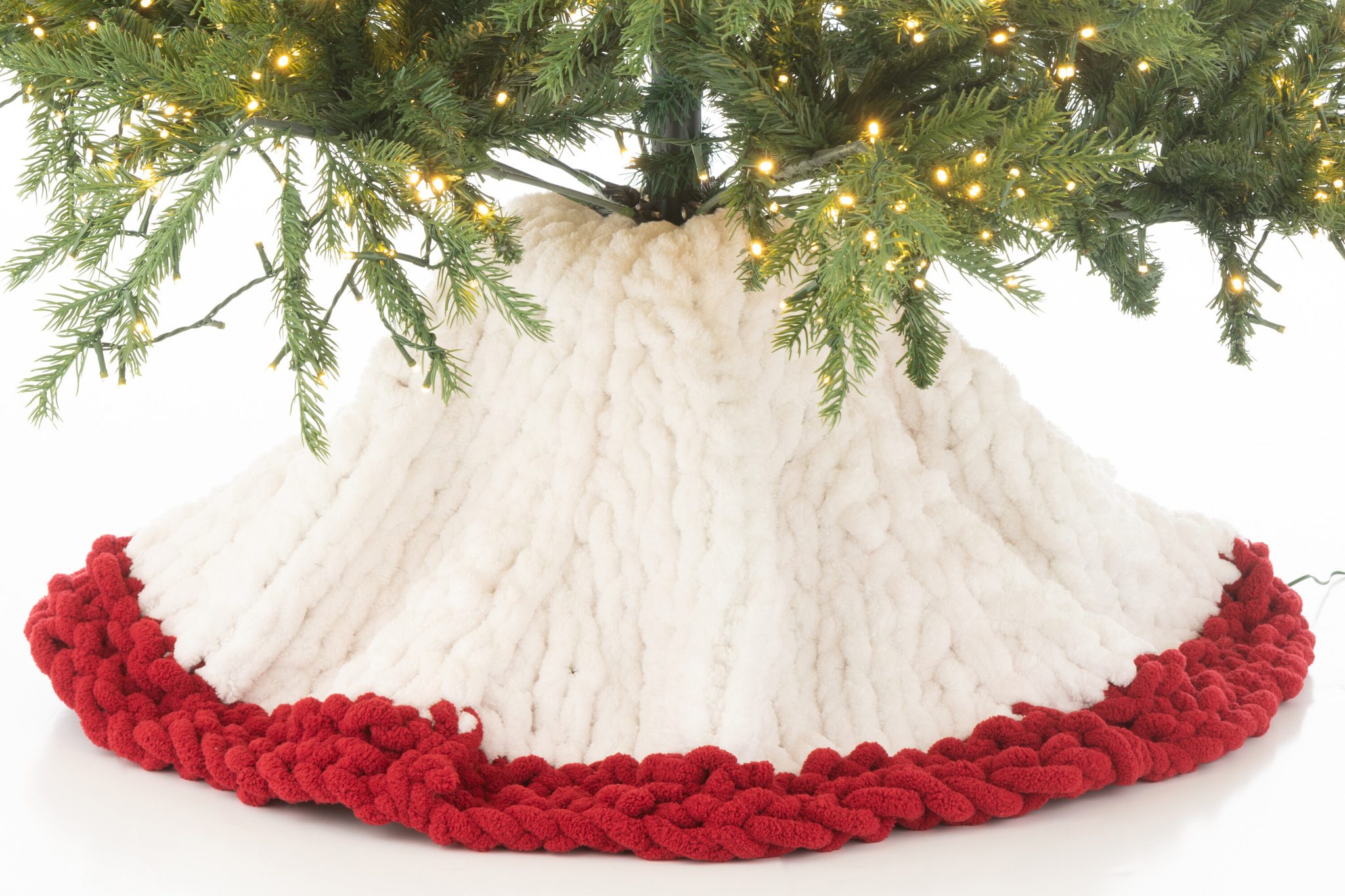 J-LINE KERSTBOOMROK GEBREID POLYESTER WIT/KERST ROOD