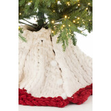 J-LINE KERSTBOOMROK GEBREID POLYESTER WIT/KERST ROOD