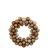 J-LINE KRANS KERSTBALLEN KUNSTSTOF BRUIN