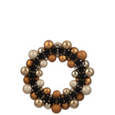 J-LINE KRANS KERSTBALLEN KUNSTSTOF BRUIN