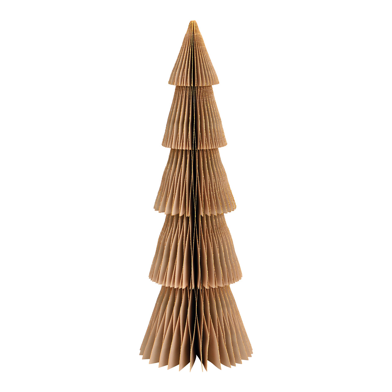 WURM DISPLAY KERSTBOOM HONEYCOMB MET GLITTER VAN PAPIER/KARTON BEIGE